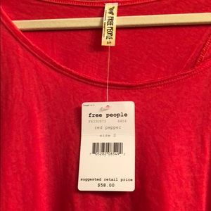 Free People Tops - Free People Red 100% Cotton long sleeve shirt Free People Tops - Free People Red 100% Cotton long sleeve shirt